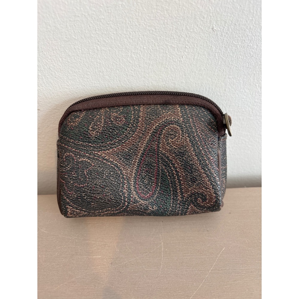 Vintage Liz Claiborne brown paisley coin purse 4.5" - Picture 4 of 5